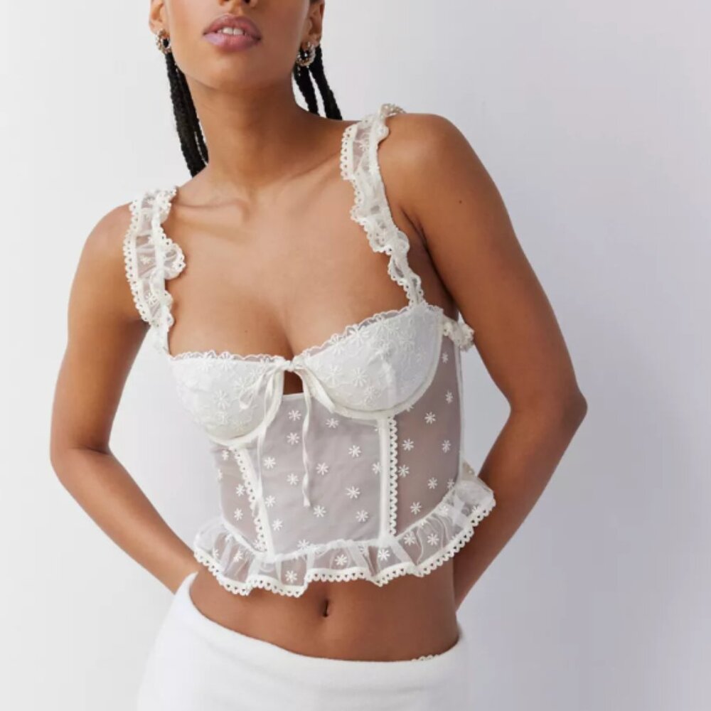 Urban Outfitters White Lace Tank Top